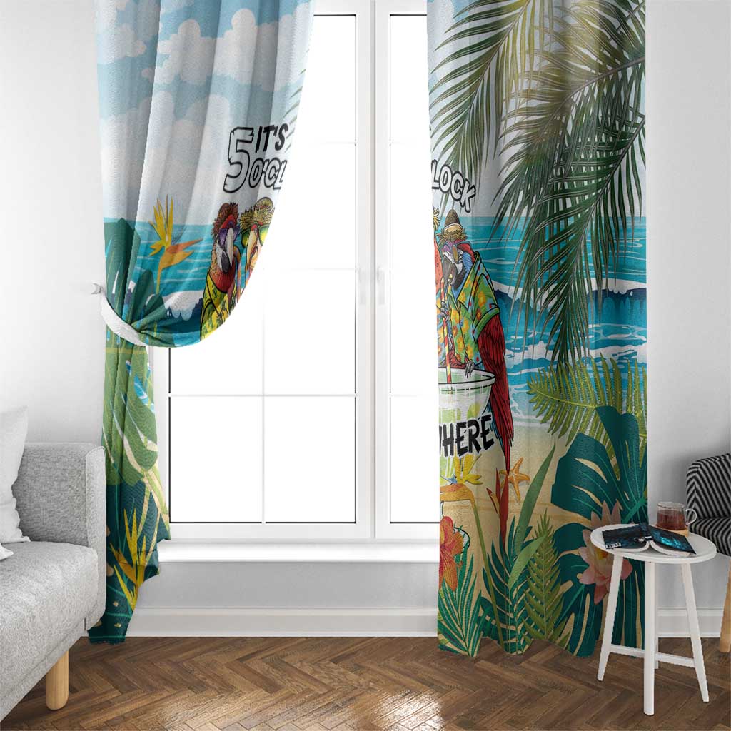It's 5 o'clock Somewhere Window Curtain Beach Party - Polynesian Pride
