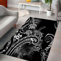 Aloha Hawaii Turtles Floral Area Rug Obsidian Glaze