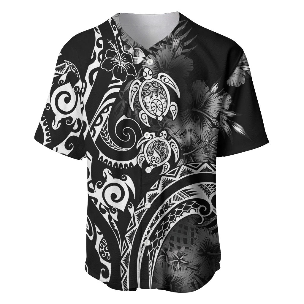 Aloha Hawaii Turtles Floral Baseball Jersey Obsidian Glaze