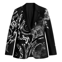 Aloha Hawaii Turtles Floral Blazer Obsidian Glaze