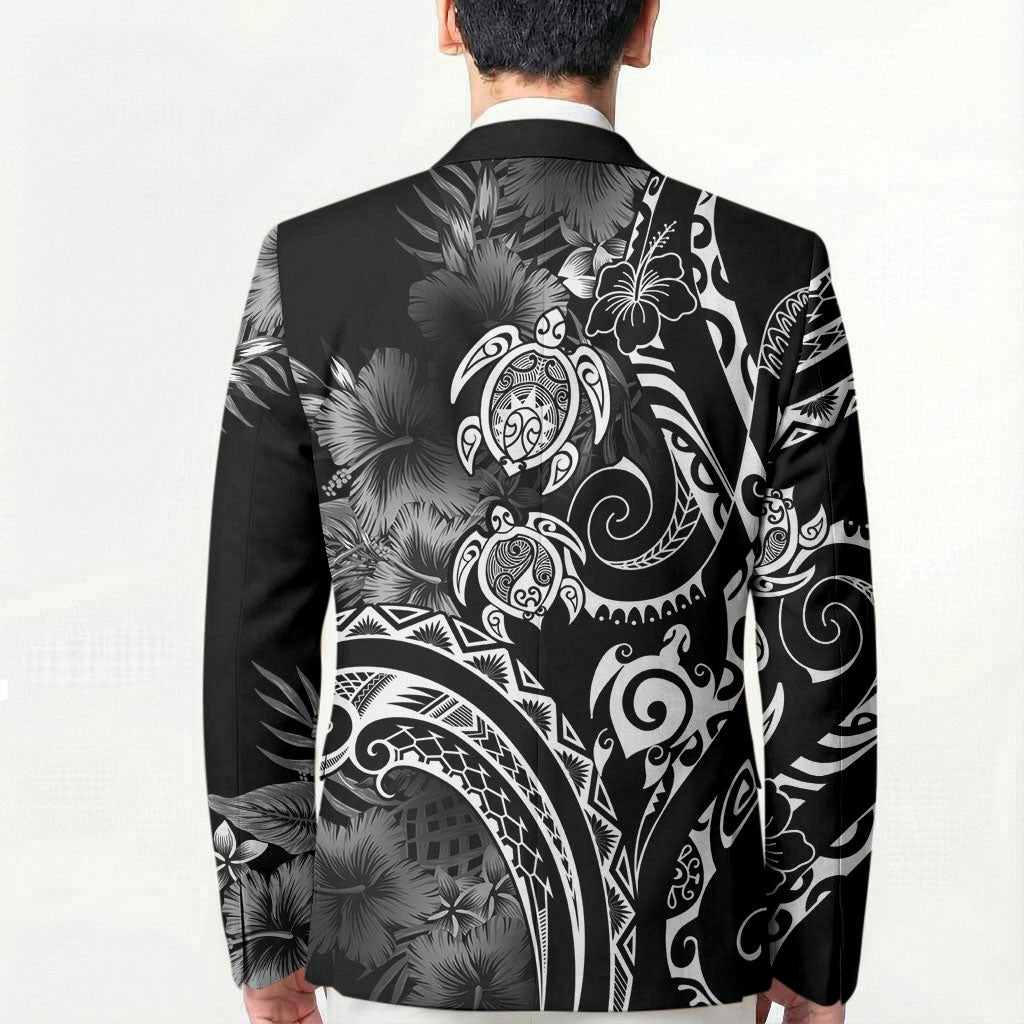 Aloha Hawaii Turtles Floral Blazer Obsidian Glaze
