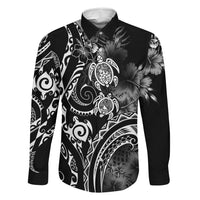 Aloha Hawaii Turtles Floral Family Matching Short Sleeve Bodycon Dress and Hawaiian Shirt Obsidian Glaze
