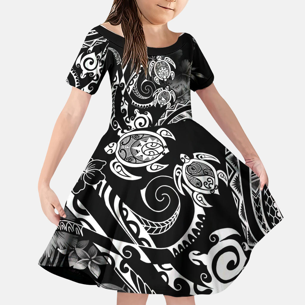Aloha Hawaii Turtles Floral Family Matching Summer Maxi Dress and Hawaiian Shirt Obsidian Glaze