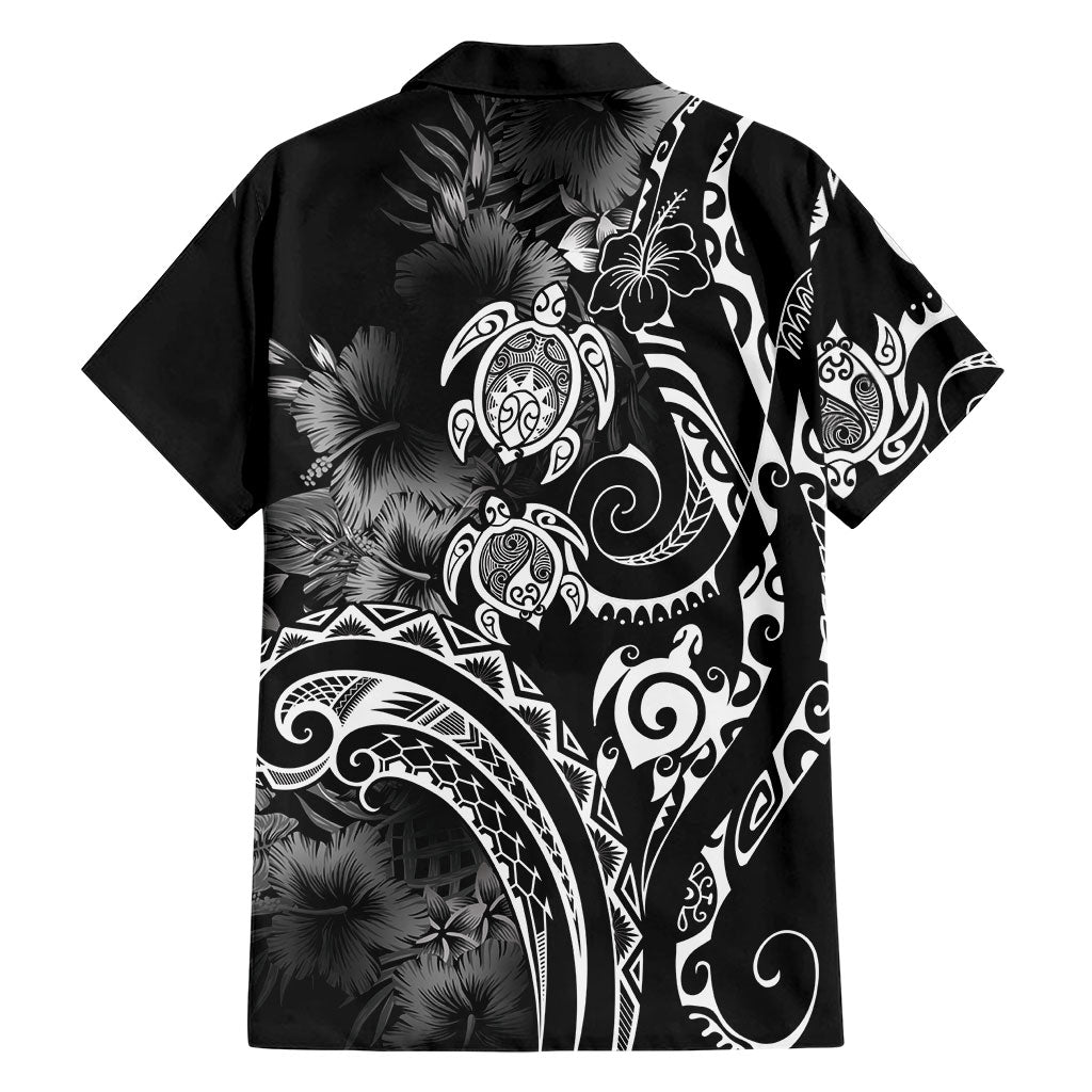 Aloha Hawaii Turtles Floral Family Matching Summer Maxi Dress and Hawaiian Shirt Obsidian Glaze