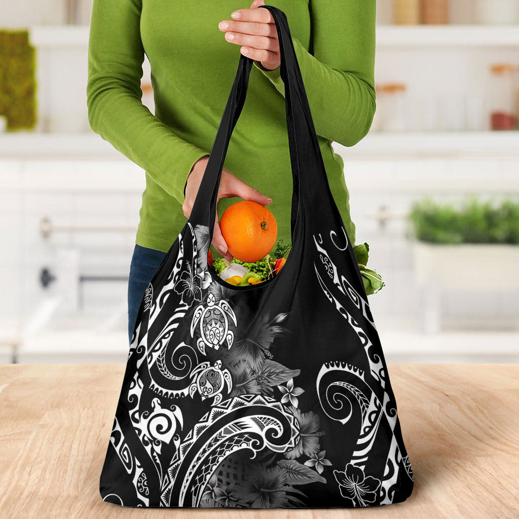 Aloha Hawaii Turtles Floral Grocery Bag Obsidian Glaze