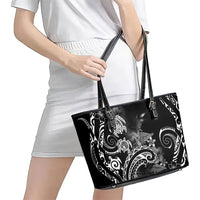 Aloha Hawaii Turtles Floral Leather Tote Bag Obsidian Glaze