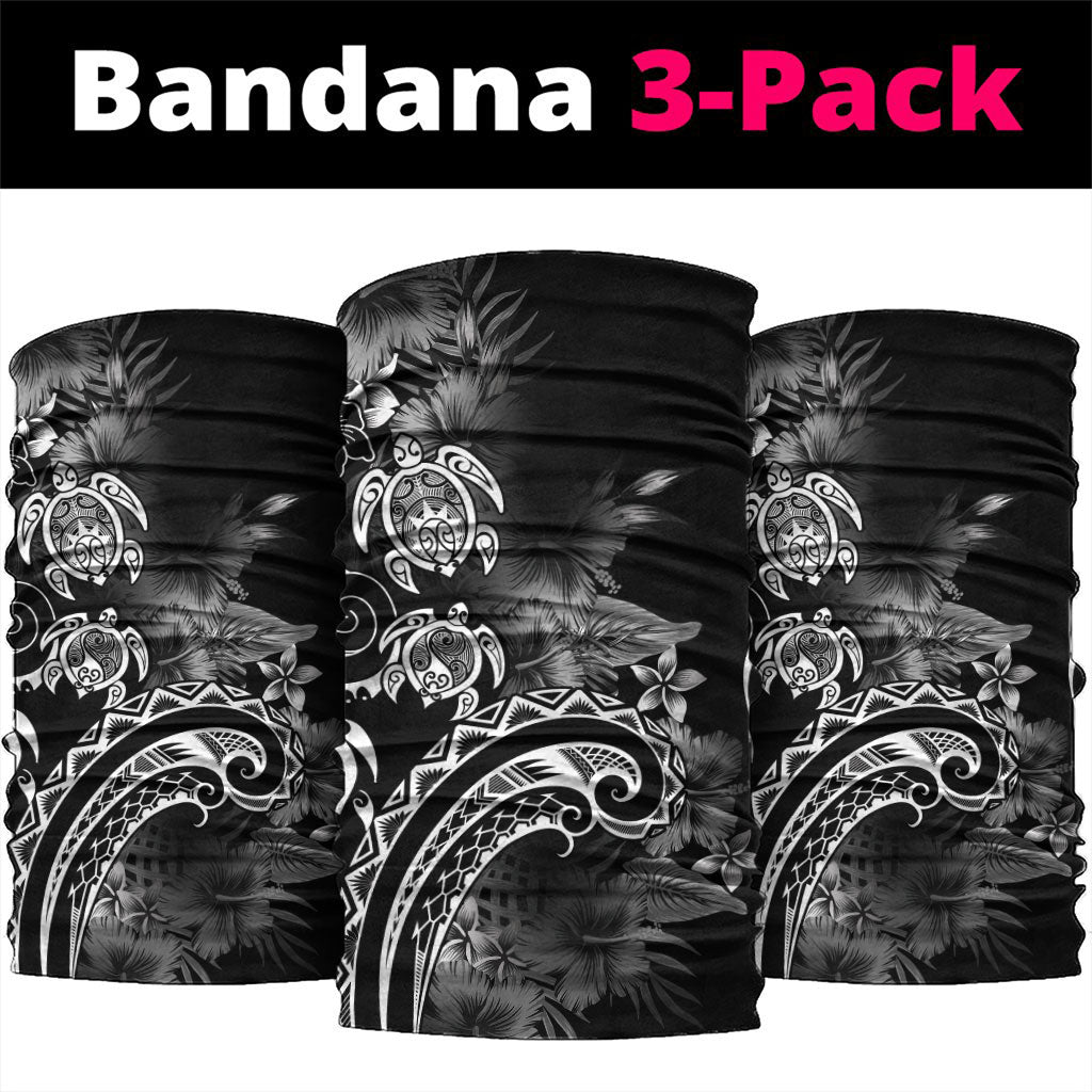 Aloha Hawaii Turtles Floral Neck Gaiter Obsidian Glaze LT7 package One Size: 25*50cm Black - Polynesian Pride