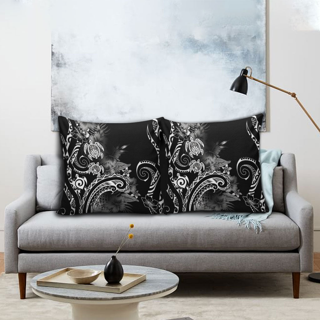 Aloha Hawaii Turtles Floral Pillow Cover Obsidian Glaze