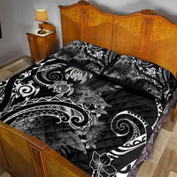 Aloha Hawaii Turtles Floral Quilt Bed Set Obsidian Glaze