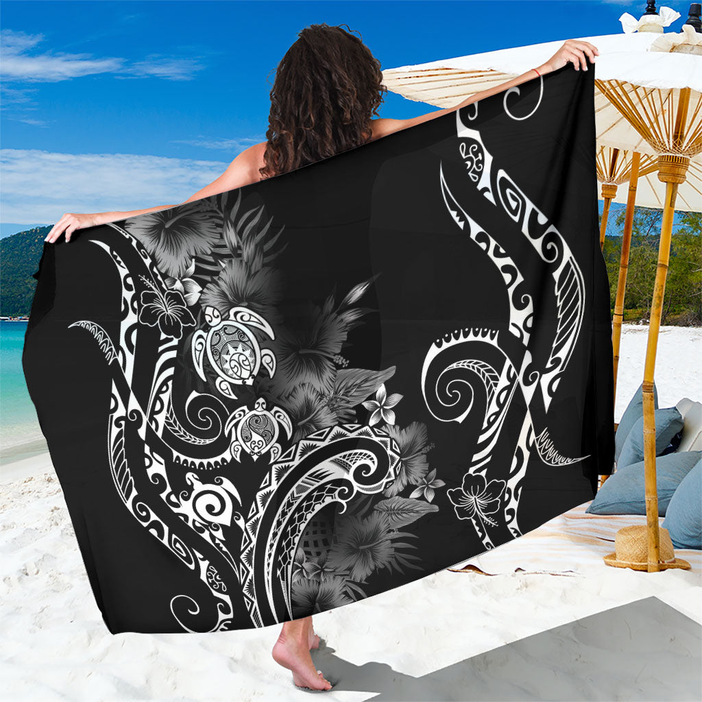 Aloha Hawaii Turtles Floral Sarong Obsidian Glaze