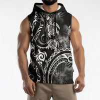 Aloha Hawaii Turtles Floral Sleeveless Hoodie Obsidian Glaze