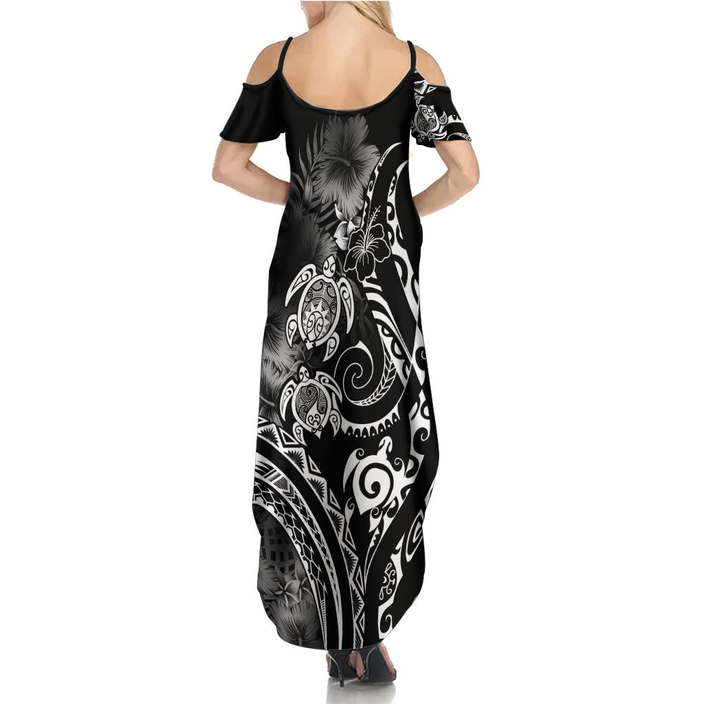 Aloha Hawaii Turtles Floral Summer Maxi Dress Obsidian Glaze