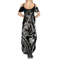 Aloha Hawaii Turtles Floral Summer Maxi Dress Obsidian Glaze