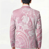 Aloha Hawaii Turtles Floral Blazer Pink Marbles Glaze