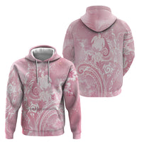 Aloha Hawaii Turtles Floral Hoodie Pink Marbles Glaze