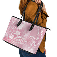 Aloha Hawaii Turtles Floral Leather Tote Bag Pink Marbles Glaze