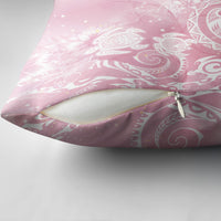 Aloha Hawaii Turtles Floral Pillow Cover Pink Marbles Glaze