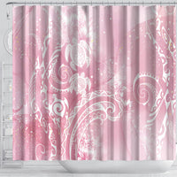 Aloha Hawaii Turtles Floral Shower Curtain Pink Marbles Glaze