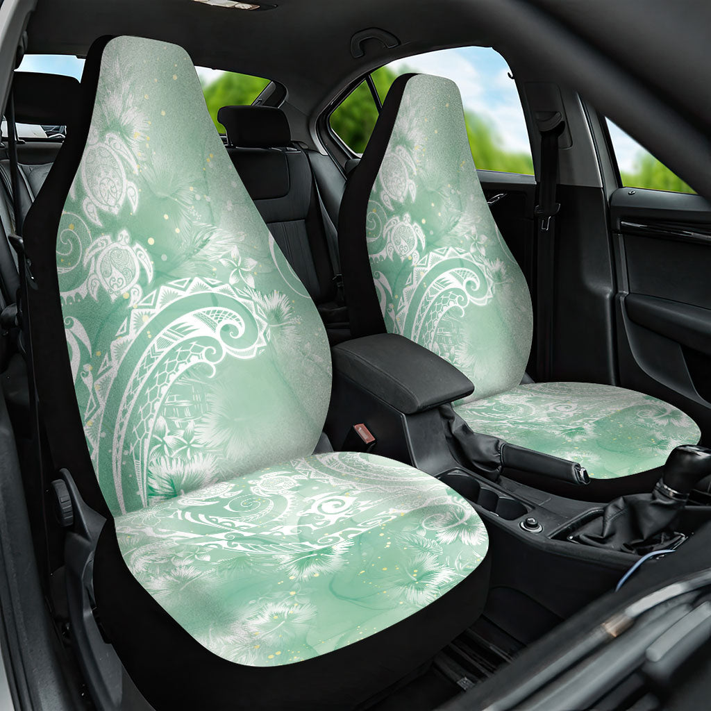 Aloha Hawaii Turtles Floral Car Seat Cover Seafoam Marbles Glaze LT7 One Size Seafoam - Polynesian Pride