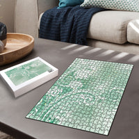Aloha Hawaii Turtles Floral Puzzle Seafoam Marbles Glaze