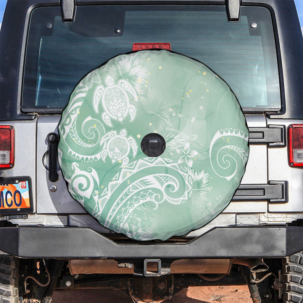 Aloha Hawaii Turtles Floral Spare Tire Cover Seafoam Marbles Glaze