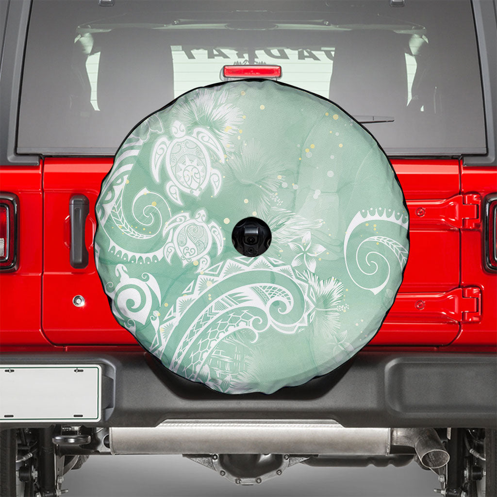 Aloha Hawaii Turtles Floral Spare Tire Cover Seafoam Marbles Glaze