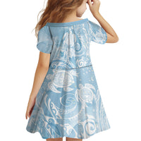 Aloha Hawaii Turtles Floral Family Matching Off Shoulder Short Dress and Hawaiian Shirt Aqua Marbles Glaze