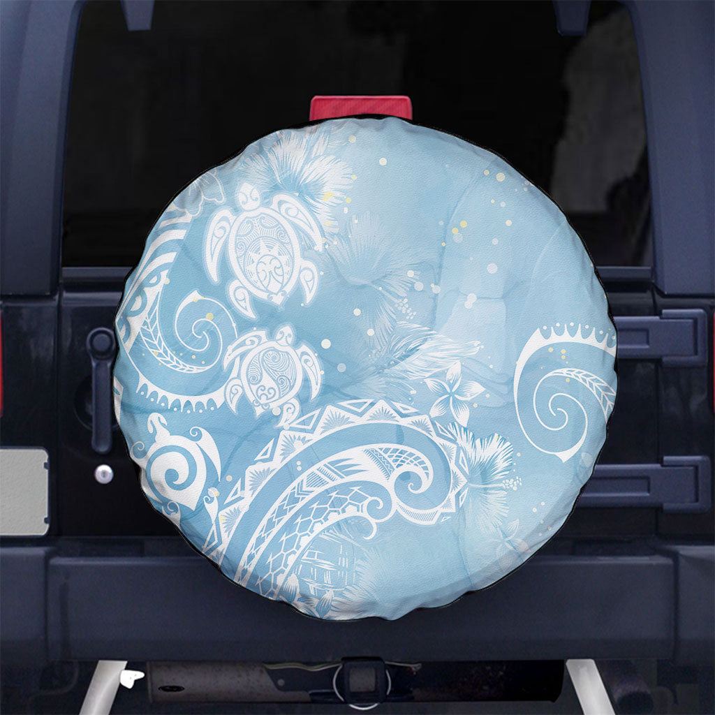 Aloha Hawaii Turtles Floral Spare Tire Cover Aqua Marbles Glaze LT7 No hole Aqua - Polynesian Pride