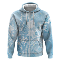 Aloha Hawaii Turtles Floral Zip Hoodie Aqua Marbles Glaze