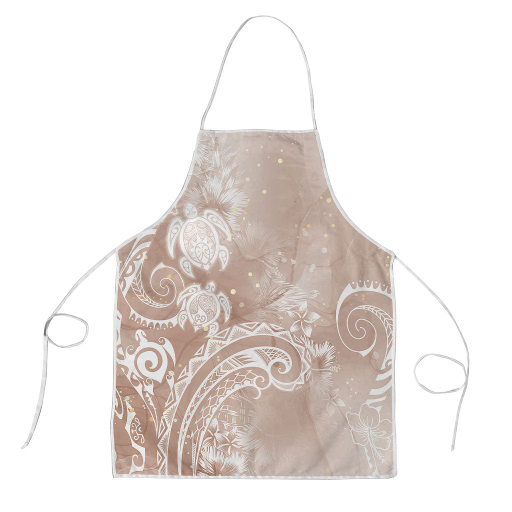 Aloha Hawaii Turtles Floral Apron Taupe Marbles Glaze LT7 Taupe - Polynesian Pride
