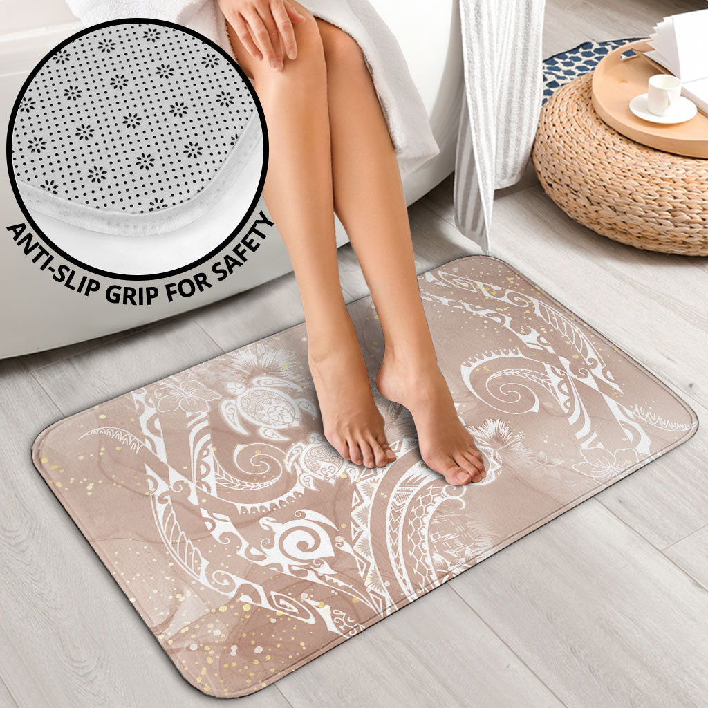 Aloha Hawaii Turtles Floral Bathroom Set Taupe Marbles Glaze