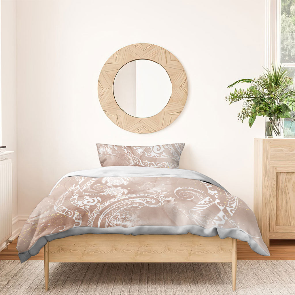 Aloha Hawaii Turtles Floral Bedding Set Taupe Marbles Glaze