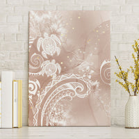 Aloha Hawaii Turtles Floral Canvas Wall Art Taupe Marbles Glaze