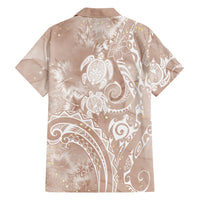 Aloha Hawaii Turtles Floral Family Matching Mermaid Dress and Hawaiian Shirt Taupe Marbles Glaze