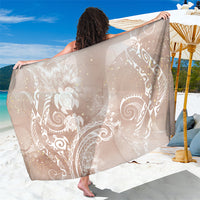Aloha Hawaii Turtles Floral Sarong Taupe Marbles Glaze