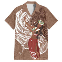 Tahiti Islands Polynesian Plumeria Family Matching Long Sleeve Bodycon Dress and Hawaiian Shirt Tahitian Vahine 'Ote'a - Beige LT7 Dad's Shirt - Short Sleeve Beige - Polynesian Pride