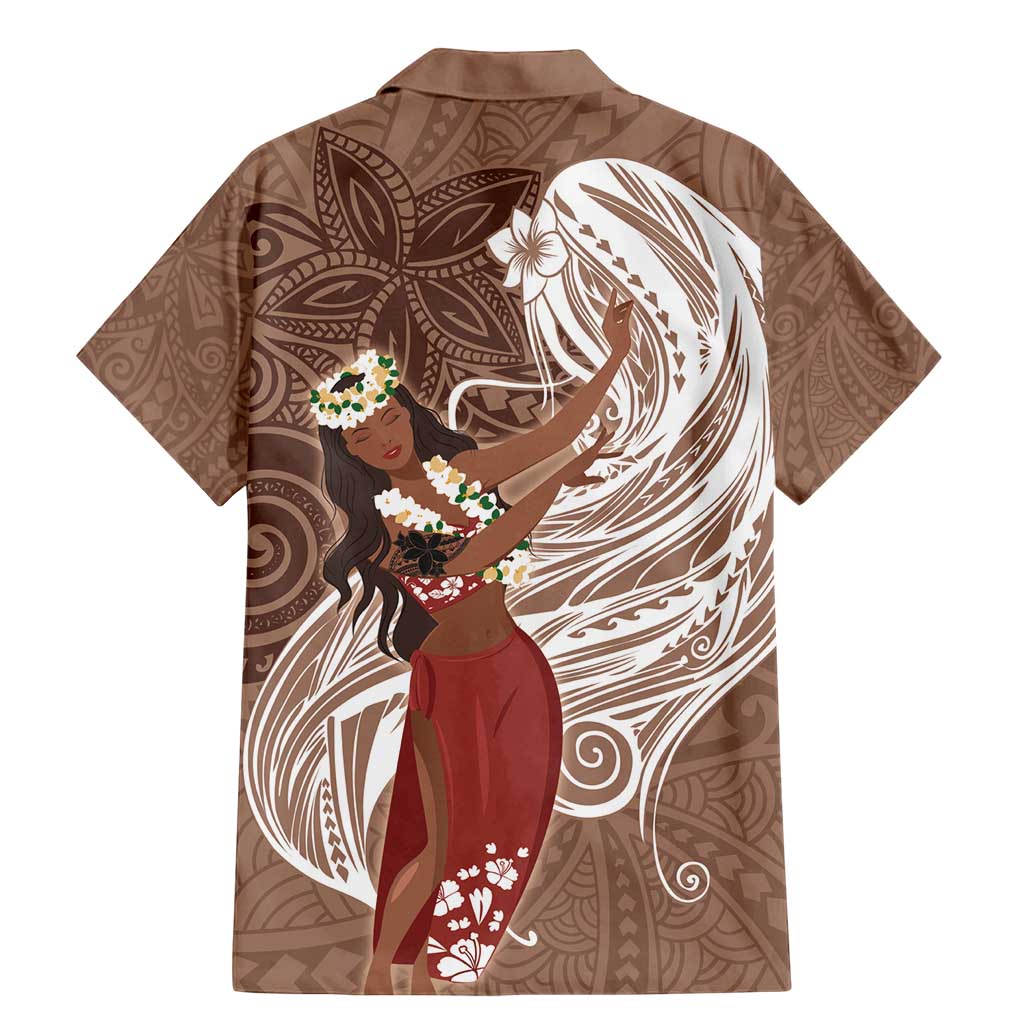 Tahiti Islands Polynesian Plumeria Family Matching Mermaid Dress and Hawaiian Shirt Tahitian Vahine 'Ote'a - Beige LT7 - Polynesian Pride