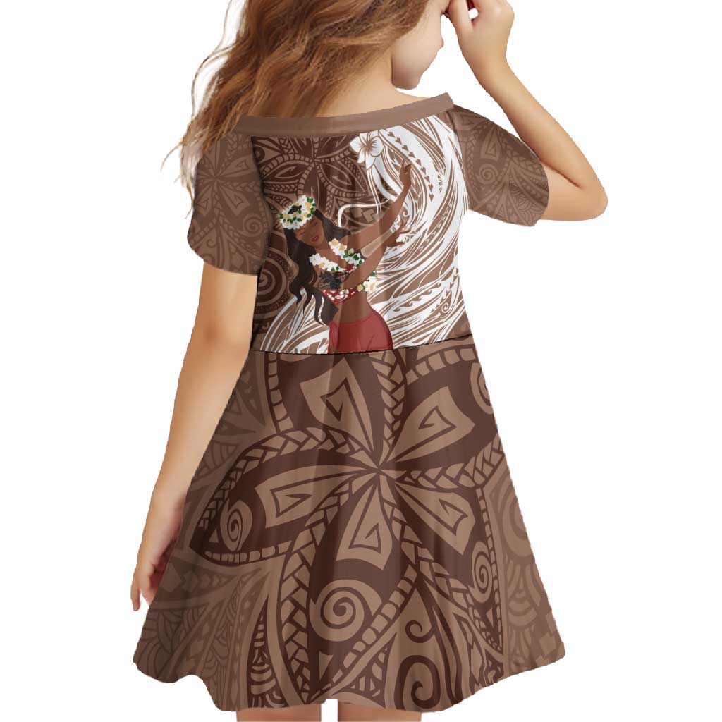 Tahiti Islands Polynesian Plumeria Family Matching Short Sleeve Bodycon Dress and Hawaiian Shirt Tahitian Vahine 'Ote'a - Beige LT7 - Polynesian Pride