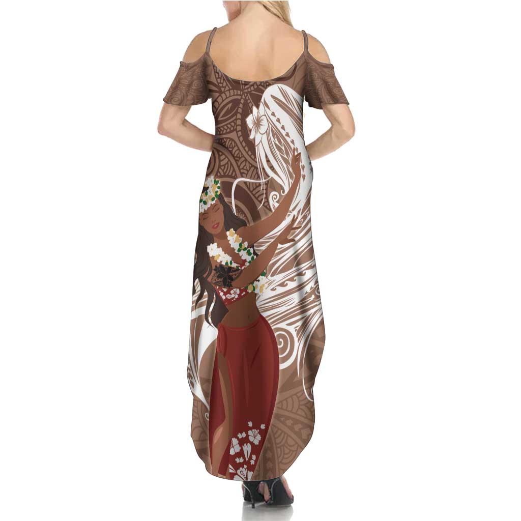 Tahiti Islands Polynesian Plumeria Family Matching Summer Maxi Dress and Hawaiian Shirt Tahitian Vahine 'Ote'a - Beige LT7 - Polynesian Pride