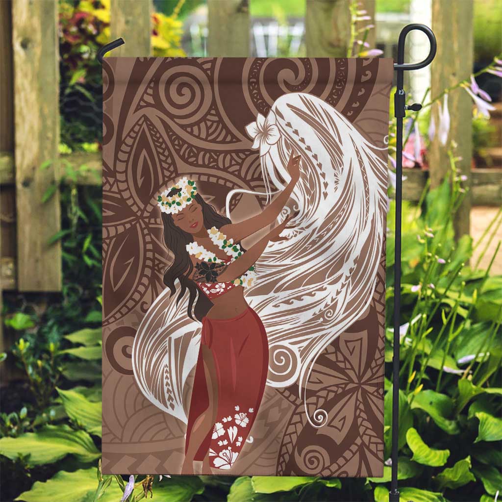 Tahiti Islands Polynesian Plumeria Garden Flag Tahitian Vahine 'Ote'a - Beige LT7 Garden Flag Beige - Polynesian Pride