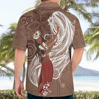 Tahiti Islands Polynesian Plumeria Hawaiian Shirt Tahitian Vahine 'Ote'a - Beige LT7 - Polynesian Pride