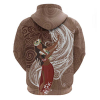 Tahiti Islands Polynesian Plumeria Hoodie Tahitian Vahine 'Ote'a - Beige LT7 - Polynesian Pride