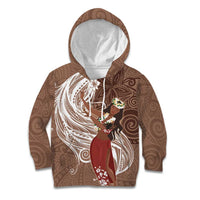 Tahiti Islands Polynesian Plumeria Kid Hoodie Tahitian Vahine 'Ote'a - Beige LT7 Hoodie Beige - Polynesian Pride