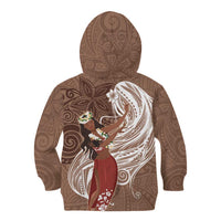 Tahiti Islands Polynesian Plumeria Kid Hoodie Tahitian Vahine 'Ote'a - Beige LT7 - Polynesian Pride