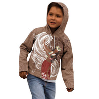 Tahiti Islands Polynesian Plumeria Kid Hoodie Tahitian Vahine 'Ote'a - Beige LT7 - Polynesian Pride