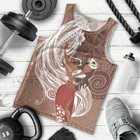 Tahiti Islands Polynesian Plumeria Men Tank Top Tahitian Vahine 'Ote'a - Beige LT7 - Polynesian Pride