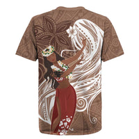 Tahiti Islands Polynesian Plumeria Rugby Jersey Tahitian Vahine 'Ote'a - Beige LT7 - Polynesian Pride