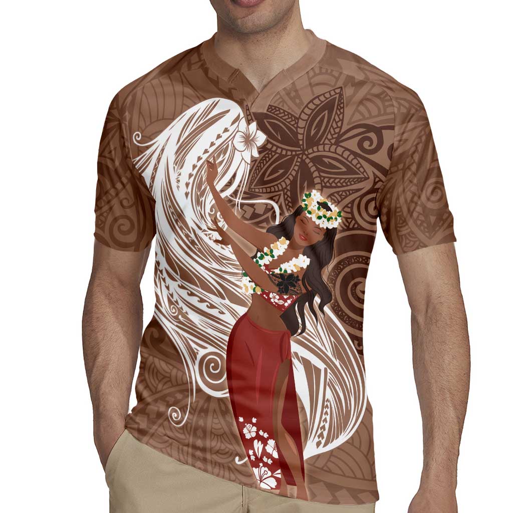 Tahiti Islands Polynesian Plumeria Rugby Jersey Tahitian Vahine 'Ote'a - Beige LT7 - Polynesian Pride