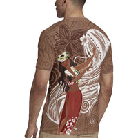 Tahiti Islands Polynesian Plumeria Rugby Jersey Tahitian Vahine 'Ote'a - Beige LT7 - Polynesian Pride