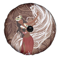 Tahiti Islands Polynesian Plumeria Spare Tire Cover Tahitian Vahine 'Ote'a - Beige LT7 - Polynesian Pride